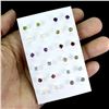 Image 3 : 12 Pairs BIRTHSTONES STUD EARRINGS in 14K White Gold plated 925 Sterling Silver