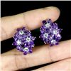 Image 2 : AMETHYST EARRINGS 14K White Gold plated 925 Sterling Silver â€“ Appraised Replacem