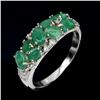 Image 2 : EMERALD RING in 14K White Gold plated 925 Sterling Silver â€“ size 6 - Appraised R