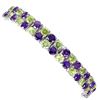 Image 2 : AMETHYST and PERIDOT BRACELET in 14K Yellow Gold plated 925 Sterling Silver â€“ 7.
