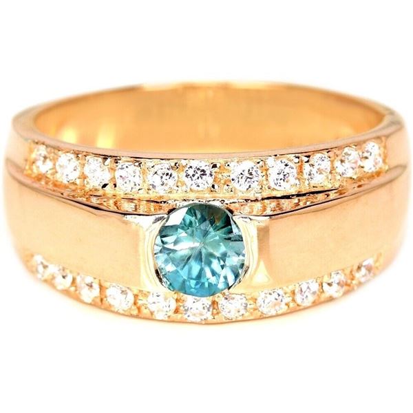 LONDON BLUE TOPAZ RING in 14K Rose Gold plated 925 Sterling Silver â€“ Size 7.75 â