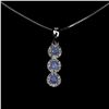 Image 1 : Myanmar BLUE SAPPHIRE NECKLACE in 14K White Gold plated 925 Sterling Silver â€“ 18