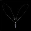Image 3 : Myanmar BLUE SAPPHIRE NECKLACE in 14K White Gold plated 925 Sterling Silver â€“ 18