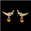 Image 1 : Bird Shaped CITRINE EARRINGS in 14K Yellow Gold plated 925 Sterling Silver â€“ App