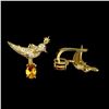 Image 3 : Bird Shaped CITRINE EARRINGS in 14K Yellow Gold plated 925 Sterling Silver â€“ App