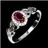 Image 2 : RUBY RING in 2-Tone Black Rhodium and 14K White Gold plated 925 Sterling Silver â€[x=#8220/