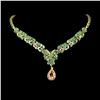 Image 1 : STUNNING ONE OF A KIND EMERALD, RUBY and CITRINE NECKLACE in 14K Yellow Gold plated 925 Sterling Sil