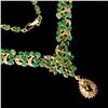 Image 2 : STUNNING ONE OF A KIND EMERALD, RUBY and CITRINE NECKLACE in 14K Yellow Gold plated 925 Sterling Sil