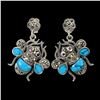 Image 1 : TURQUOISE and RUBY EARRINGS in 925 Sterling Silver â€“ Appraised Replacement Value