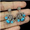 Image 2 : TURQUOISE and RUBY EARRINGS in 925 Sterling Silver â€“ Appraised Replacement Value