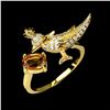 Image 1 : Bird Shaped CITRINE RING 14K Yellow Gold plated 925 Sterling Silver â€“ Size 8 â[x