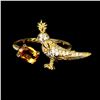 Image 2 : Bird Shaped CITRINE RING 14K Yellow Gold plated 925 Sterling Silver â€“ Size 8 â[x