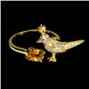 Image 3 : Bird Shaped CITRINE RING 14K Yellow Gold plated 925 Sterling Silver â€“ Size 8 â[x