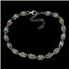 Image 1 : EMERALD and SAPPHIRE BRACELET in 2-Tone Black Rhodium and 14K White Gold plated 925 Sterling Silver 