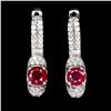 Image 1 : RUBY EARRINGS in 14K White Gold plated 925 Sterling Silver â€“ Appraised Replaceme