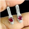 Image 2 : RUBY EARRINGS in 14K White Gold plated 925 Sterling Silver â€“ Appraised Replaceme