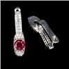 Image 3 : RUBY EARRINGS in 14K White Gold plated 925 Sterling Silver â€“ Appraised Replaceme