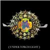 Image 1 : OPAL and SAPPHIRES RING in 2-Tone Black Rhodium and 14K White Gold plated 925 Sterling Silver â[x=#8