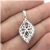Image 2 : Jane SEYMOUR Collection 0.6 ct. NATURAL BACK AND WHITE DIAMONDS PENDANT in 14K White Gold plated 925