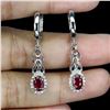 Image 2 : RUBY EARRINGS in 2-Tone Black Rhodium and 14K White Gold plated 925 Sterling Silver â€[x=#8