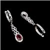 Image 3 : RUBY EARRINGS in 2-Tone Black Rhodium and 14K White Gold plated 925 Sterling Silver â€[x=#8