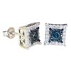 Image 1 : 1.00 ct. NATURAL BLUE AND WHITE DIAMONDS - (Irradiated Blue) in 925 Sterling Silver â€[x=#8