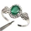 Image 1 : EMERALD RING in 14K White Gold plated 925 Sterling Silver â€“ Size 8 â€[x
