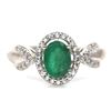 Image 2 : EMERALD RING in 14K White Gold plated 925 Sterling Silver â€“ Size 8 â€[x