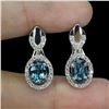 Image 2 : LONDON BLUE TOPAZ EARRINGS in 14K White Gold plated 925 Sterling Silver â€“ Apprai