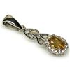 Image 2 : CITRINE PENDANT in 14K White Gold plated 925 Sterling Silver â€“ Appraised Replace