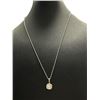 Image 2 : Brilliant 1.00 ct. White Sapphire Halo Necklace in 925 Sterling Silver â€“ Estimat
