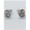 Image 2 : 0.25 ct. Heart Shaped NATURAL WHITE EARRINGS in 14K White Gold plated 925 Sterling Silver â[x=#8364/