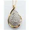 Image 2 : 1.00 ct. Pear Shaped NATURAL WHITE DIAMOND NECKLACE 14K Yellow Gold plated 925 Sterling Silver â[x=#