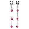 Image 1 : RUBY EARRINGS in 14K White Gold plated 925 Sterling Silver â€“ Appraised Replaceme