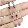 Image 2 : RUBY EARRINGS in 14K White Gold plated 925 Sterling Silver â€“ Appraised Replaceme
