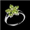 Image 1 : PERIDOT RING in 14K White Gold plated 925 Sterling Silver â€“ Size 9 - Appraised R