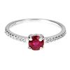 Image 1 : RUBY RING in 14K White Gold plated 925 Sterling Silver â€“ Size 7 - Appraised Repl