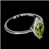 Image 3 : PERIDOT RING in 14K White Gold plated 925 Sterling Silver â€“ Size 8 - Appraised R