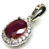 Image 2 : RUBY PENDANT in 14K White Gold plated 925 Sterling Silver â€“ Appraised Replacemen