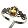 Image 1 : CITRINE RING in 14K White Gold plated 925 Sterling Silver â€“ Size 6.75 - Appraise