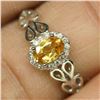 Image 2 : CITRINE RING in 14K White Gold plated 925 Sterling Silver â€“ Size 6.75 - Appraise
