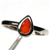 Image 1 : FIRE OPAL RING in 14K White Gold plated 925 Sterling Silver â€“ Size 7.5 - Apprais