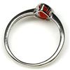 Image 3 : FIRE OPAL RING in 14K White Gold plated 925 Sterling Silver â€“ Size 7.5 - Apprais