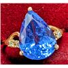 Image 2 : 10K Yellow Gold 2.1G Natural Tanzanite 1.8Ct & Dia 0.05Ct Ring (~Size 7), Made in Canada, Appraised 