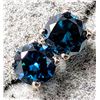 Image 2 : 14K White Gold 0.47G Lab Blue Diamond 0.42Ct Earrings, Made in Canada, Appraised Retail $1000