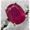 Image 2 : 14K White Gold 2G Natural Ruby 1.6Ct & Lab Dia 0.06Ct Ring (~Size 6.5), Made in Canada, Appraised Re
