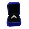 Image 2 : 2.15 CT Round Brilliant Moissanite Stone VVS Light Blue Colour Set in Center w/48 Round Cut Cubic Zi