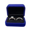 Image 2 : 3.00 CT Round Brilliant Cut Moissanite Stone VVS Light Blue Colour Set in Center w/14 Round Cut Cubi