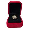 Image 2 : 4.12 CT Round Brilliant Cut Moissanite Stone VVS Bluish-Green Color Set In Center With 4 Claw Basket