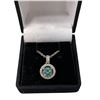 Image 2 : 1.00 CT GRA Certified Round Brilliant Cut Moissanite Stone VVS Intense Blue Green Color Set In Cente